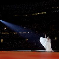 Taylor Swift performing on her Eras Tour at AT&T Stadium in Arlington, Texas