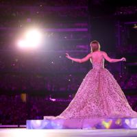 Taylor Swift performing on her Eras Tour at AT&T Stadium in Arlington, Texas