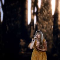 Taylor Swift performing on her Eras Tour at AT&T Stadium in Arlington, Texas