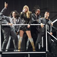 Taylor Swift performing on her Eras Tour at AT&T Stadium in Arlington, Texas