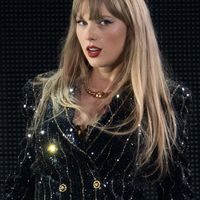 Taylor Swift performing on her Eras Tour at AT&T Stadium in Arlington, Texas