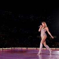 Taylor Swift performing on her Eras Tour at Nissan Stadium in Nasville, Tennessee