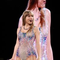 Taylor Swift performing on her Eras Tour at Nissan Stadium in Nasville, Tennessee