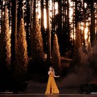 Taylor Swift performing on her Eras Tour at Nissan Stadium in Nasville, Tennessee