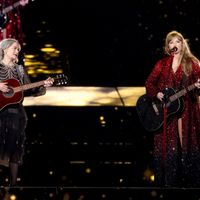 Taylor Swift performing on her Eras Tour at Nissan Stadium in Nasville, Tennessee