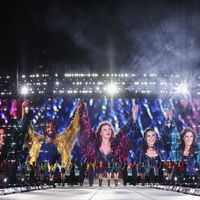 Taylor Swift performing on her Eras Tour at Nissan Stadium in Nasville, Tennessee