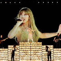 Taylor Swift performing on her Eras Tour at Nissan Stadium in Nasville, Tennessee