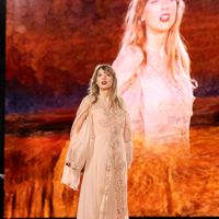 Taylor Swift performing on her Eras Tour at Nissan Stadium in Nasville, Tennessee