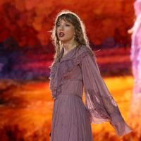 Taylor Swift performing on her Eras Tour at Nissan Stadium in Nasville, Tennessee