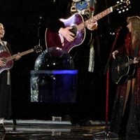 Taylor Swift performing on her Eras Tour at Nissan Stadium in Nasville, Tennessee