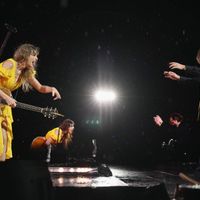 Taylor Swift performing on her Eras Tour at Nissan Stadium in Nasville, Tennessee