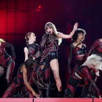 Taylor Swift performing on her Eras Tour at Gillette Stadium in Foxborough, Massachusetts