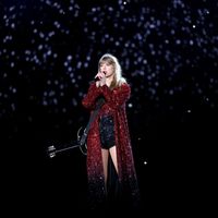 Taylor Swift performing on her Eras Tour at Gillette Stadium in Foxborough, Massachusetts