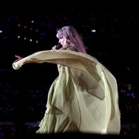 Taylor Swift performing on her Eras Tour at Gillette Stadium in Foxborough, Massachusetts