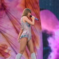 Taylor Swift performing on her Eras Tour at Paycor Stadium in Cincinnati, Ohio