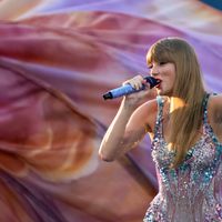 Taylor Swift performing on her Eras Tour at Paycor Stadium in Cincinnati, Ohio