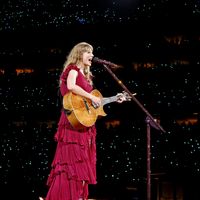 Taylor Swift performing on her Eras Tour at Paycor Stadium in Cincinnati, Ohio