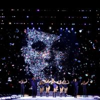 Taylor Swift performing on her Eras Tour at Paycor Stadium in Cincinnati, Ohio