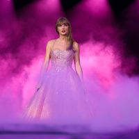 Taylor Swift performing on her Eras Tour at Paycor Stadium in Cincinnati, Ohio